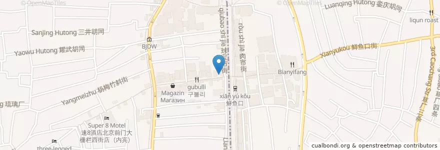 Mapa de ubicacion de 康师傅私房牛肉面(前门店) en 中国, 北京市, 河北省, 西城区, 东城区.