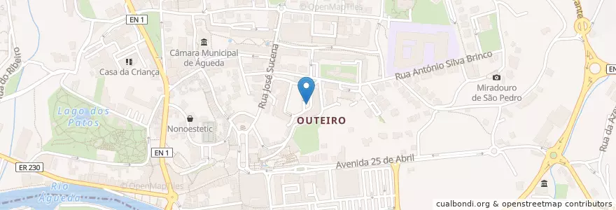 Mapa de ubicacion de café da estga en ポルトガル, Aveiro, Centro, Baixo Vouga, Águeda, Águeda E Borralha.