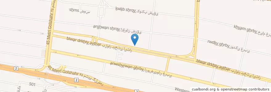 Mapa de ubicacion de روژا برگر en إیران, محافظة ألبرز, شهرستان کرج, بخش مرکزی شهرستان کرج, کرج.