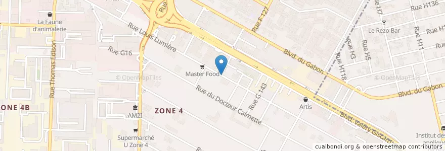 Mapa de ubicacion de Pizza Doudou en Côte D’Ivoire, Abidjan, Marcory.
