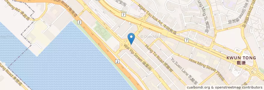 Mapa de ubicacion de 雷格斯 Regus en Китай, Гуандун, Гонконг, Цзюлун, Новые Территории, 觀塘區 Kwun Tong District.