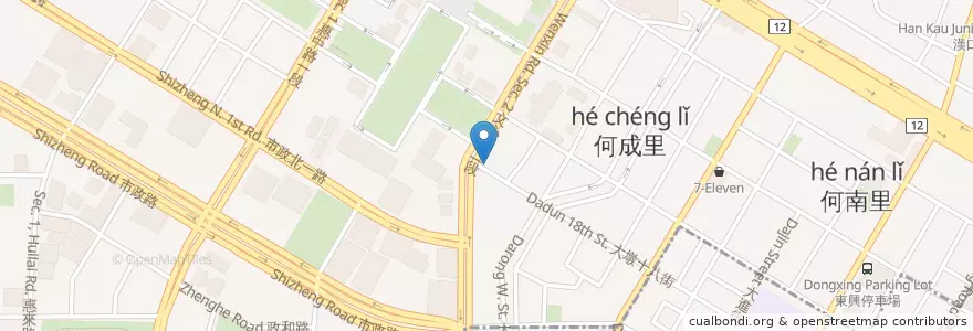 Mapa de ubicacion de 築間旬 en Taiwan, 臺中市.