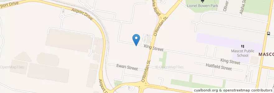 Mapa de ubicacion de Tesla Mascot King Street en Австралия, Новый Южный Уэльс, Bayside Council, Sydney.