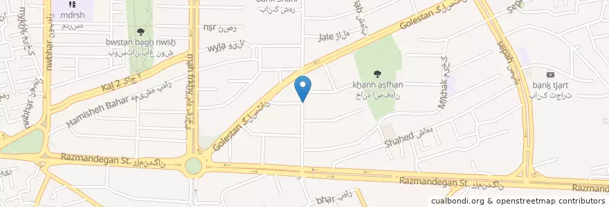 Mapa de ubicacion de دبستان دخترانه تلاش en Iran, استان اصفهان, شهرستان اصفهان, بخش مرکزی شهرستان اصفهان, اصفهان.