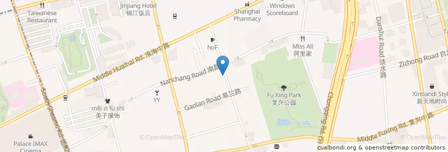 Mapa de ubicacion de Ah Niang Mian en China, Shanghai, Huangpu District.