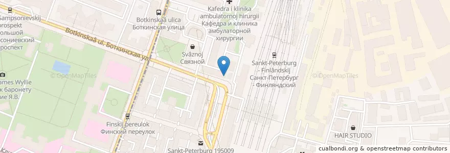 Mapa de ubicacion de Медкомиссии en Rusland, Северо-Западный Федеральный Округ, Oblast Leningrad, Sint-Petersburg, Калининский Район, Финляндский Округ.