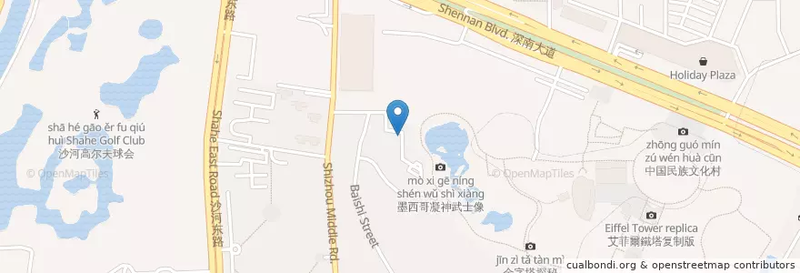 Mapa de ubicacion de 申通快递 en 中国, 广东省, 深圳市, 南山区, 沙河街道.