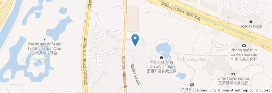 Mapa de ubicacion de 中国邮政 en 中国, 广东省, 深圳市, 南山区, 沙河街道.