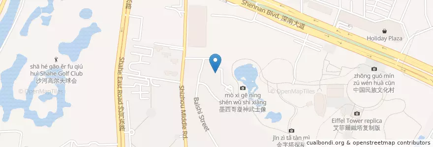 Mapa de ubicacion de 天天快递 en 中国, 广东省, 深圳市, 南山区, 沙河街道.