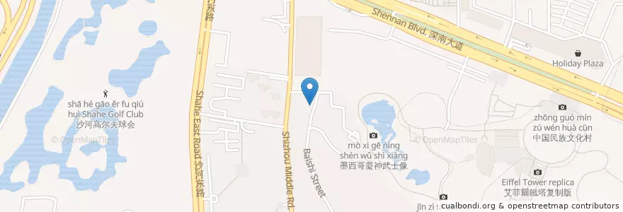 Mapa de ubicacion de 圆通速递 en 中国, 广东省, 深圳市, 南山区, 沙河街道.