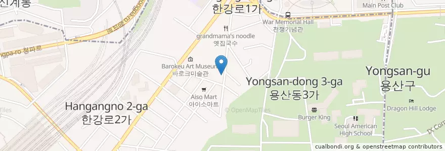 Mapa de ubicacion de 대박포차 en Zuid-Korea, Seoel, 용산구, 한강로동.