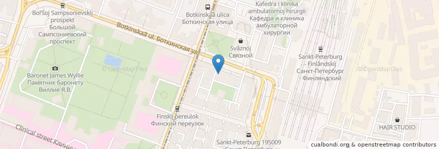 Mapa de ubicacion de Мясторан en Russland, Föderationskreis Nordwest, Oblast Leningrad, Sankt Petersburg, Калининский Район, Финляндский Округ.