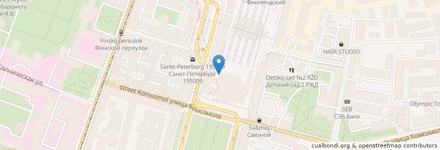 Mapa de ubicacion de Шавуха en Rusland, Северо-Западный Федеральный Округ, Oblast Leningrad, Sint-Petersburg, Калининский Район, Финляндский Округ.