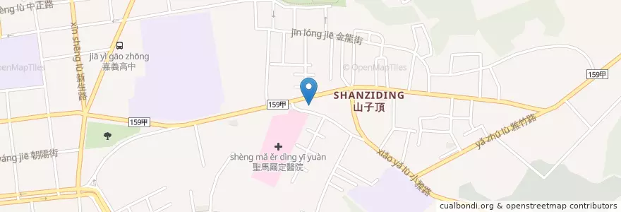 Mapa de ubicacion de 異人館咖啡部屋 en 台湾, 台湾省, 嘉義市, 嘉義県, 東区.
