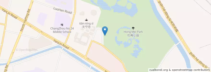 Mapa de ubicacion de 220 红梅公交中心站 en 중국, 常州市, 天宁区 (Tianning).