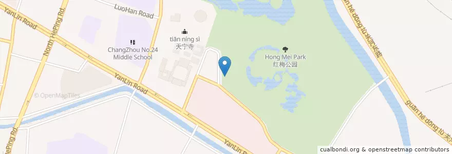 Mapa de ubicacion de Y1 Y2 红梅公交中心站 en 중국, 常州市, 天宁区 (Tianning).