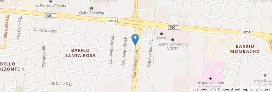Mapa de ubicacion de Comidería en Nikaragua, Departamento De Managua, Managua (Municipio).