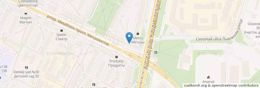 Mapa de ubicacion de Falafel House Kebob en Russia, Северо-Западный Федеральный Округ, Oblast' Di Leningrado, San Pietroburgo, Калининский Район, Финляндский Округ.