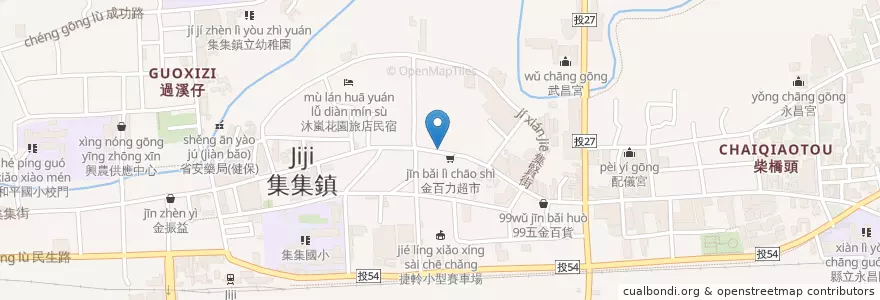 Mapa de ubicacion de 大飯桶 en Taiwan, Taiwan, Landkreis Nantou, Jiji.