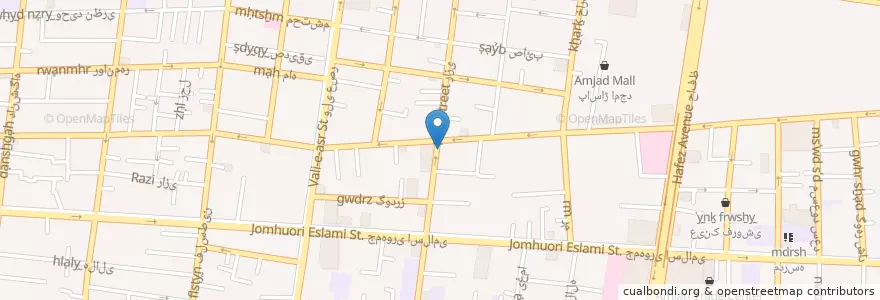 Mapa de ubicacion de کافه همراز en Iran, Téhéran, شهرستان تهران, Téhéran, بخش مرکزی شهرستان تهران.