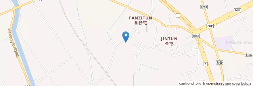 Mapa de ubicacion de 麵包屑&三合院 - 蛋糕小舖 en Taiwán, Provincia De Taiwán, Condado De Changhua, 花壇鄉.