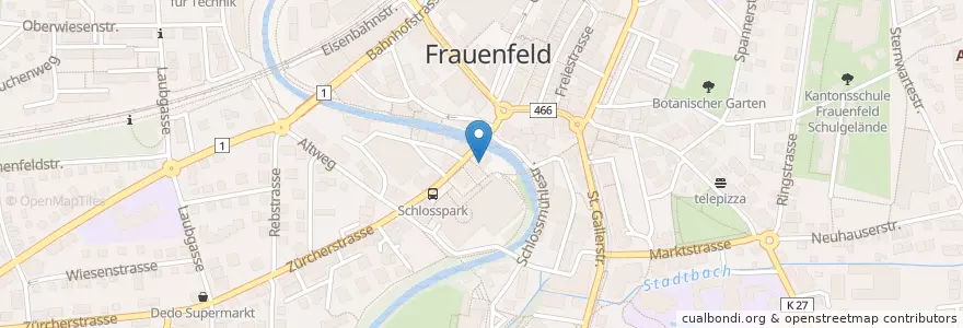 Mapa de ubicacion de US-Mex Salon en Schweiz/Suisse/Svizzera/Svizra, Thurgau, Bezirk Frauenfeld, Frauenfeld.