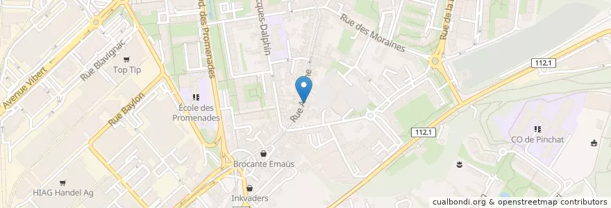 Mapa de ubicacion de Blue Balloon Café en Schweiz/Suisse/Svizzera/Svizra, Genève, Genève, Carouge (Ge).