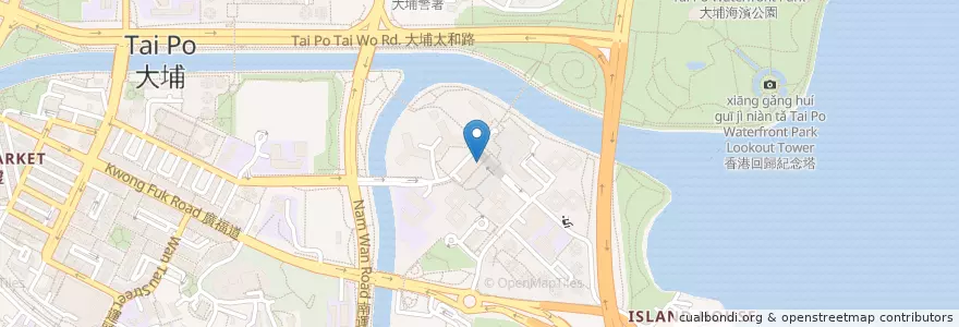 Mapa de ubicacion de 廣福中西藥行 en 中国, 香港 Hong Kong, 广东省, 新界 New Territories, 大埔區 Tai Po District.