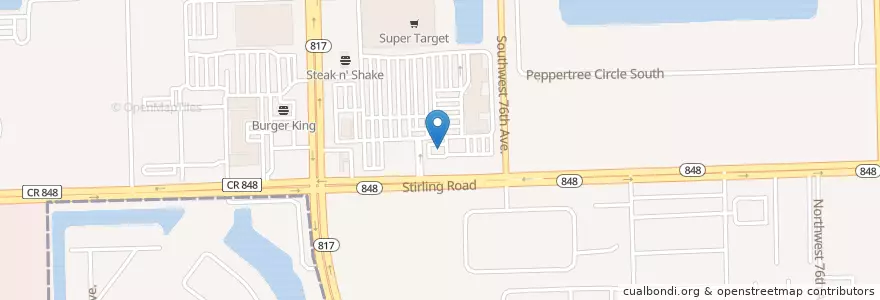 Mapa de ubicacion de Panda Express en Vereinigte Staaten Von Amerika, Florida, Broward County, Davie.