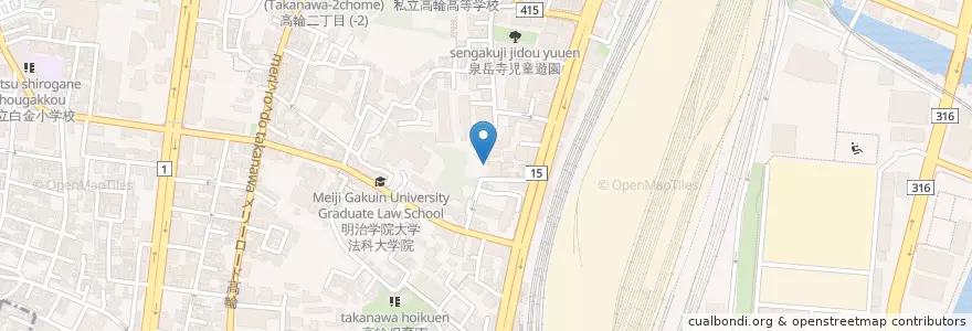 Mapa de ubicacion de 正覚寺 en Japon, Tokyo, 港区.