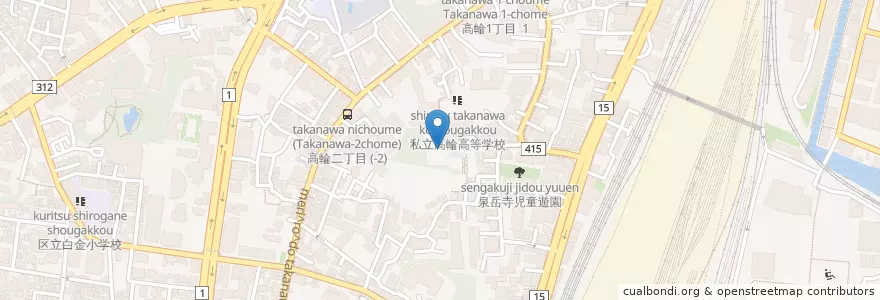 Mapa de ubicacion de 泉岳寺 en اليابان, 東京都, 港区.