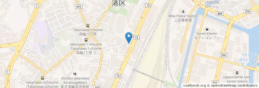 Mapa de ubicacion de Tully's Coffee SENGAKUJI en Japan, Tokyo, Minato.