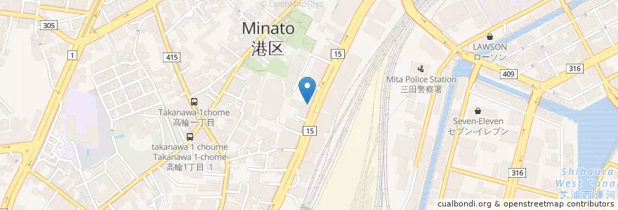 Mapa de ubicacion de なか卯 en Япония, Токио, Минато.