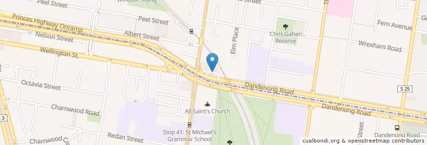 Mapa de ubicacion de Coles Express en Australië, Victoria, City Of Port Phillip, City Of Stonnington.