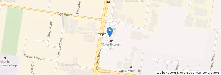 Mapa de ubicacion de Coles Express en Australien, Victoria, City Of Kingston.