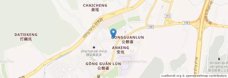 Mapa de ubicacion de 安康公有停車場 en 臺灣, 新北市, 新店區.