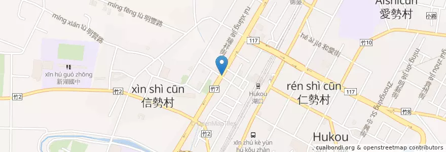 Mapa de ubicacion de 南北合麵食館 en Тайвань, Тайвань, Уезд Синьчжу, 湖口鄉.