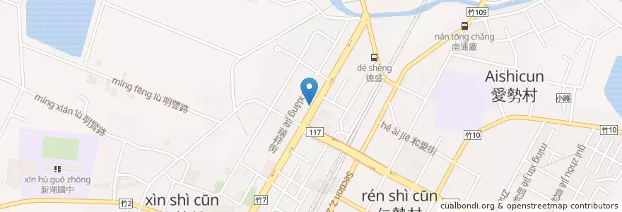 Mapa de ubicacion de 中華郵政德盛郵局 en 타이완, 타이완성, 신주 현, 후커우 향.