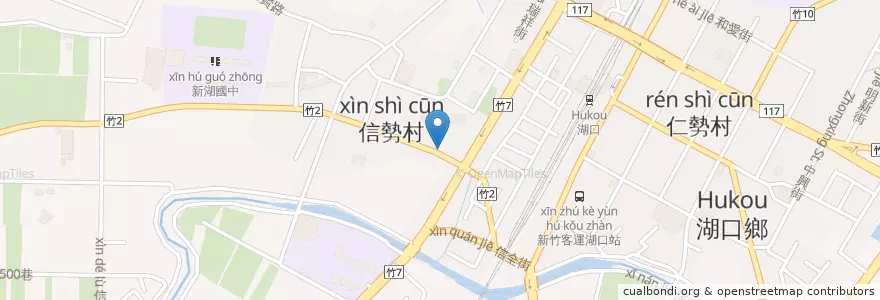Mapa de ubicacion de 富成自助餐 en 台湾, 台湾省, 新竹県, 湖口郷.