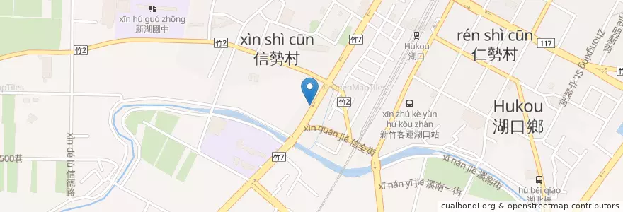 Mapa de ubicacion de 豐米便當成功店 en تایوان, 臺灣省, 新竹縣, 湖口鄉.