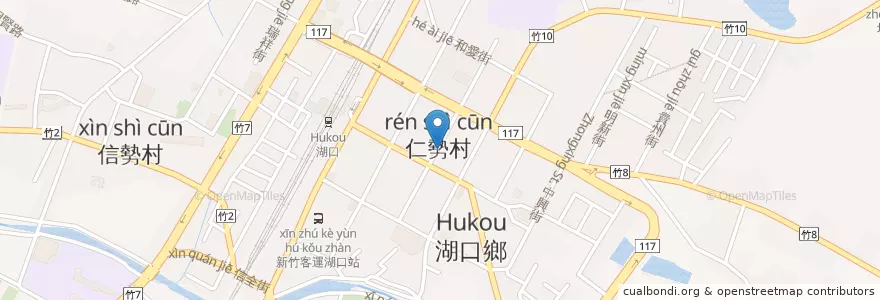 Mapa de ubicacion de 美美娜 自助餐便當 en 타이완, 타이완성, 신주 현, 후커우 향.