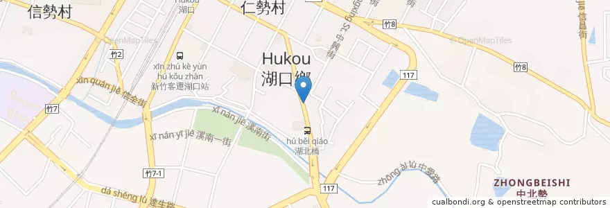 Mapa de ubicacion de 達美樂披薩湖口中正店 en Taiwan, Taiwan Province, Hsinchu County, Hukou.