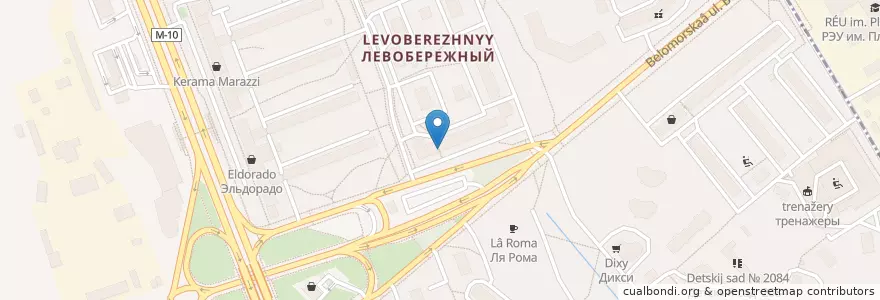 Mapa de ubicacion de Левобережная en Russia, Distretto Federale Centrale, Москва, Северный Административный Округ, Район Левобережный.