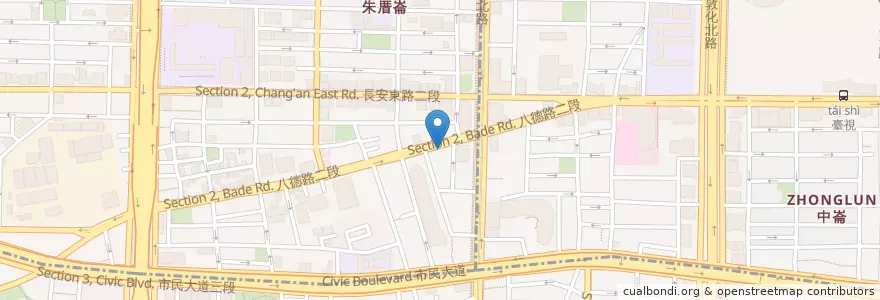Mapa de ubicacion de 林東芳牛肉麵 en 台湾, 新北市, 台北市, 中山区.