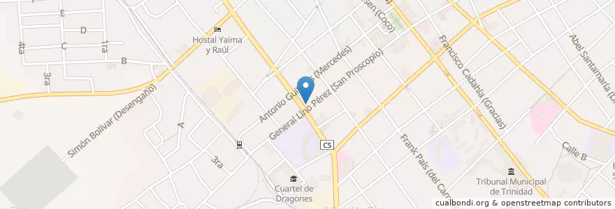Mapa de ubicacion de Clínica Internacional en Cuba, Sancti Spiritus, Trinidad, Ciudad De Trinidad.