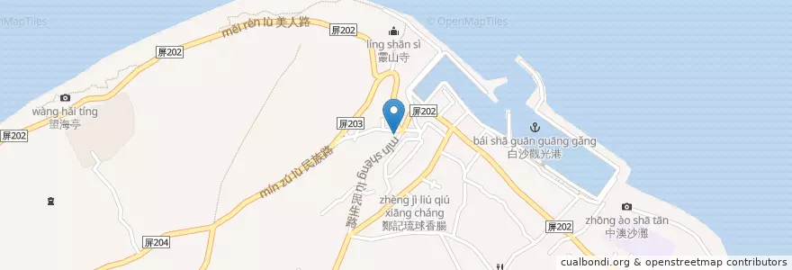 Mapa de ubicacion de 夏味鮮 en تايوان, مقاطعة تايوان, مقاطعة بينغتونغ, 琉球鄉.