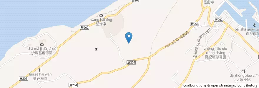 Mapa de ubicacion de 五點燒烤 en 臺灣, 臺灣省, 屏東縣, 琉球鄉.