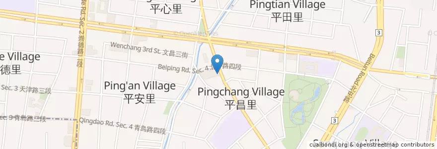 Mapa de ubicacion de 藏香滷味大麵羹 en 臺灣, 臺中市, 北屯區.