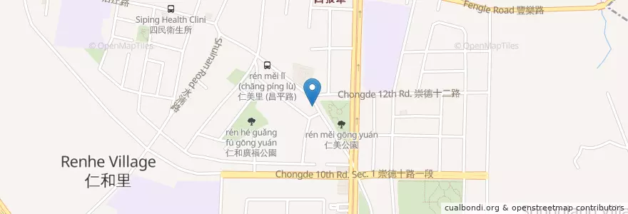 Mapa de ubicacion de 璞石閣玉里麵 en Taiwán, Taichung, 北屯區.