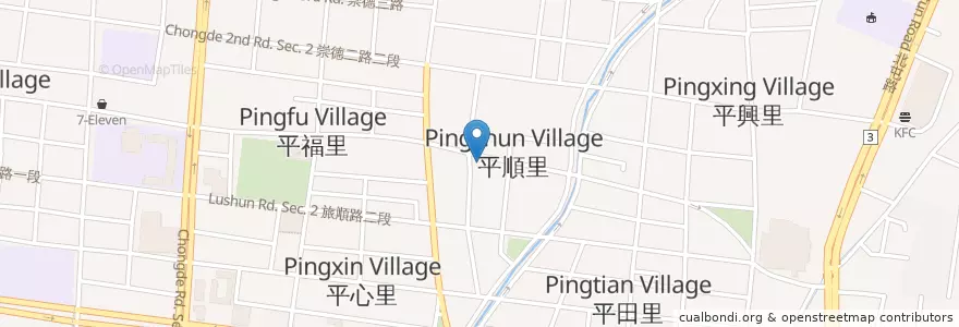Mapa de ubicacion de 福緣養生素食館 en 臺灣, 臺中市, 北屯區.